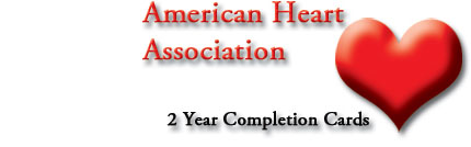 American Heart Association 2 year certification cards